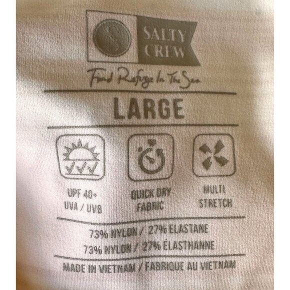 Salty Crew Long Sleeve Top Girls Large Striped Cream Refuge To Sea Beach READ - Picture 10 of 12